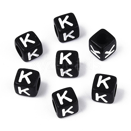 Initial Acrylic Horizontal Hole Beads OACR-ZX006-35K-1
