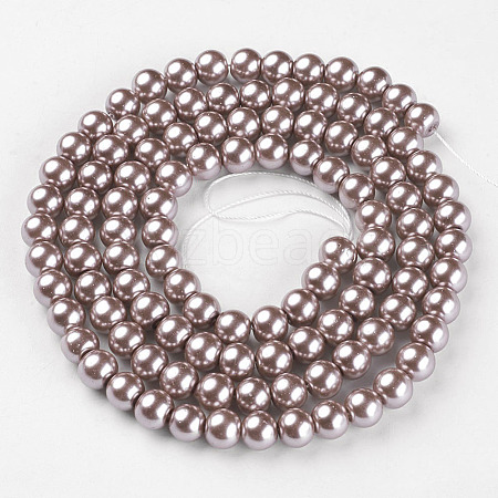 Glass Pearl Beads Strands X-HY-8D-B27-1