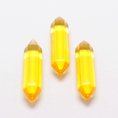 Faceted Bullet Glass Double Terminated Pointed Beads for Wire Wrapped Pendants Making GLAA-K002-30mm-019-1