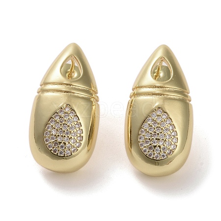 Brass Micro Pave Cubic Zirconia Stud Earrings EJEW-H308-08G-02-1