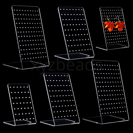 CRASPIRE 6Pcs 3 Styles Organic Glass Earring Slant Back Organizer Display Racks ODIS-CP0001-04-1