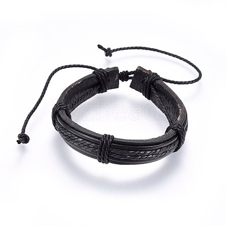Leather Cord Bracelets BJEW-F347-09B-1