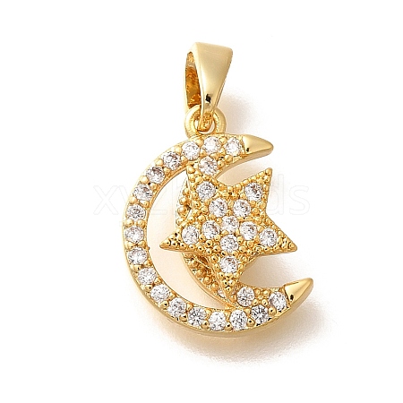 Brass Micro Pave Cubic Zirconia Pendents KK-R212-04G-01-1