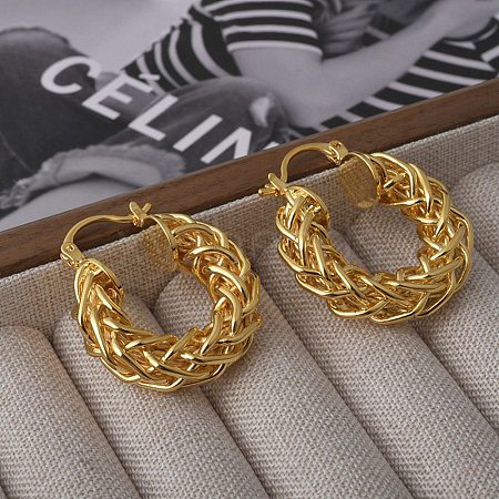 Brass Hoop Earring for Women EJEW-L288-002G-1