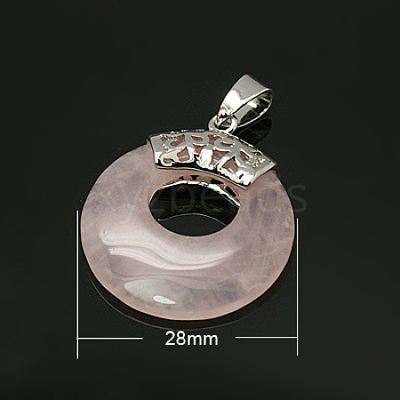 Rose Quartz Pendants G-C071-8-1