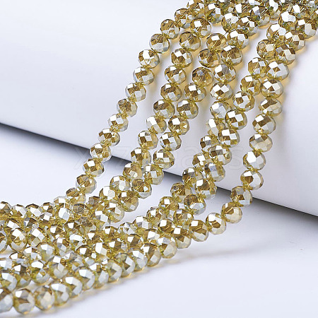 Electroplate Glass Beads Strands EGLA-A034-T4mm-C06-1