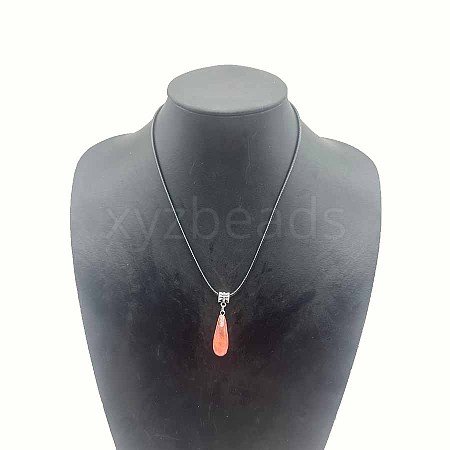 Natural Gemstone Teardrop Pendant Necklaces for Women NY3810-3-1