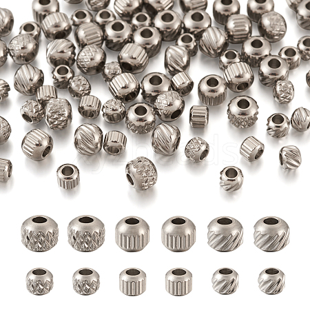 Mega Pet 120Pcs 6 Style 303 Stainless Steel Spacer Beads STAS-MP0001-02-1