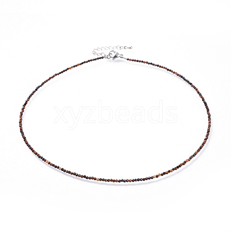 Natural Tiger Eye Beaded Necklaces NJEW-JN02492-10-1