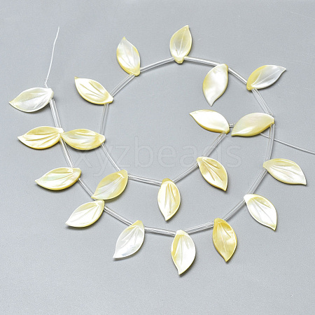 Natural Yellow Shell Pendants SSHEL-N036-022-1