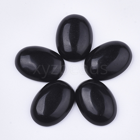 Natural Black Obsidian Cabochons G-S349-25A-02-1