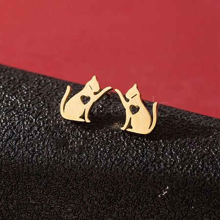 Stainless Steel Small Animal Stud Earrings for Women PW-WG5B49B-33-1