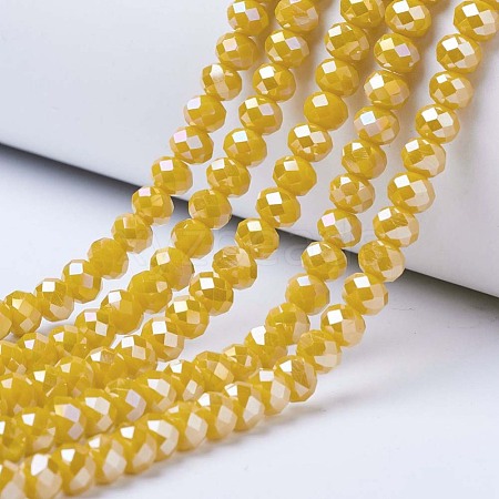 Electroplate Glass Beads Strands EGLA-A034-P10mm-B03-1