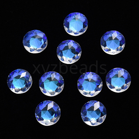 Flat Round Transparent Glass Cabochons MRMJ-T009-136-1