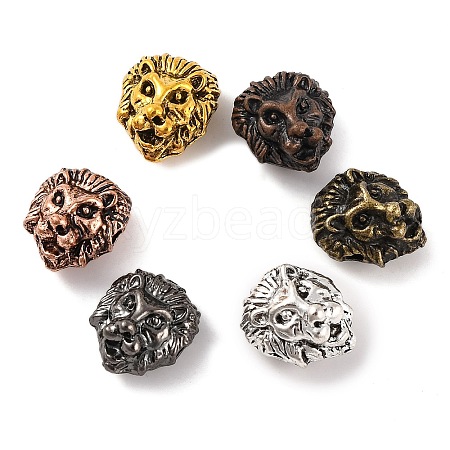 Tibetan Style Alloy Animal Lion Head Beads PALLOY-A063-02-1