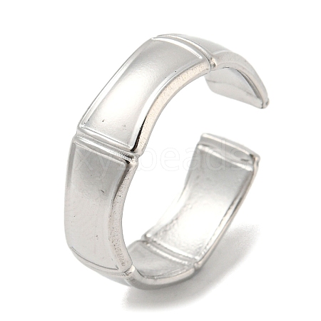 Non-Tarnish 304 Stainless Steel Open Cuff Ring RJEW-C067-03P-1