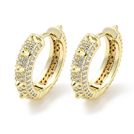 Brass Micro Pave Cubic Zirconia Hoop Earrings EJEW-I300-11G-1