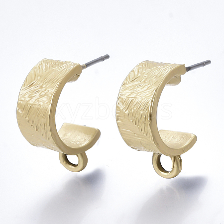 Smooth Surface Alloy Stud Earring Findings PALLOY-T064-19MG-1