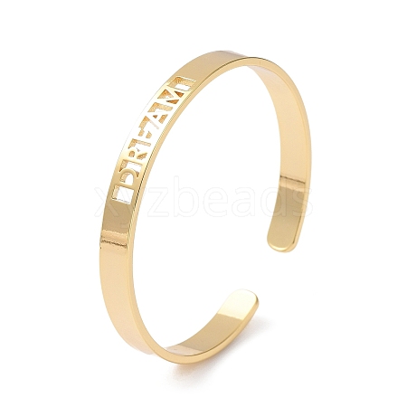 Rack Plating Brass Open Cuff Bangles for Women BJEW-M303-02D-G-1