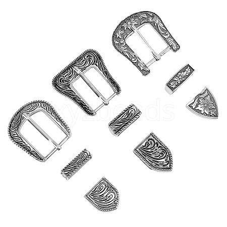 SUPERFINDINGS 3 Sets 3 Style Belt Alloy Buckle Sets FIND-FH0008-31-1