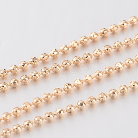 Soldered Brass Faceted Ball Chain X-KK-L127-04LG-1