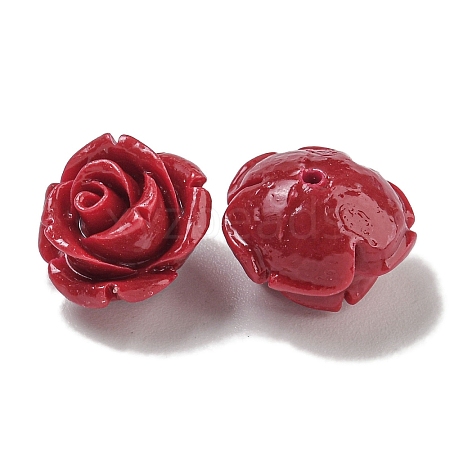 Synthetic Coral Dyed Carved Beads SHEL-I001-05D-03-1