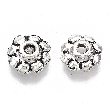 Tibetan Style Alloy Bead Caps TIBE-N006-10AS-LF-1