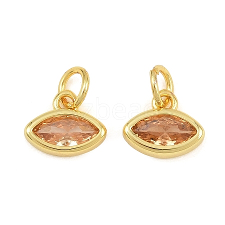 Brass Pave Cubic Zirconia Charms CU-CBA3D67-11G-06-1