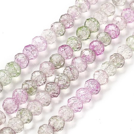 Transparent Crackle Glass Beads Strands CCG-L050-01B-02-1