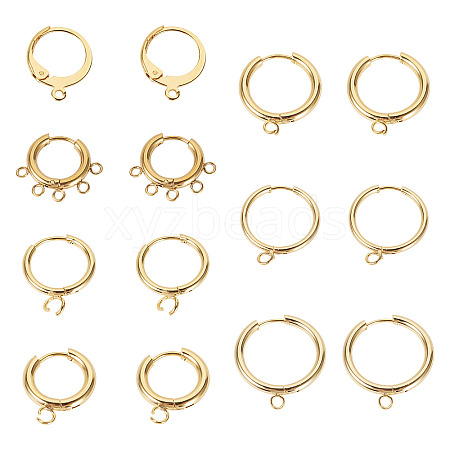 14Pcs 7 Styles 201/316 Stainless Steel Huggie Hoop Earring Findings STAS-TA0005-50-1