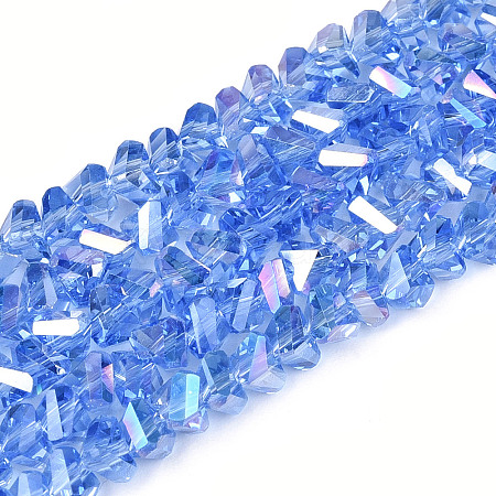 Electroplate Transparent Glass Beads Strands GLAA-N021-4mm-03-1