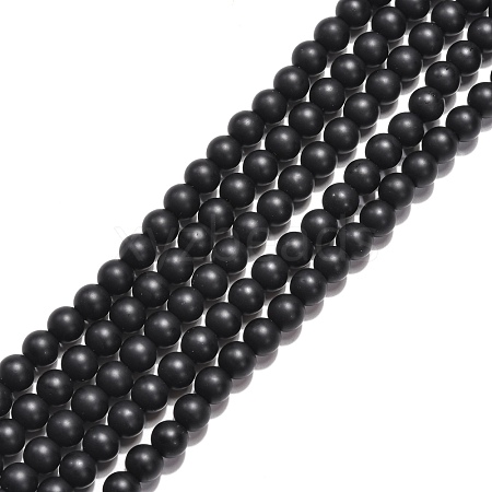 Synthetic Black Stone Beads Strands X-G-G508-6MM-1