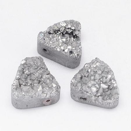 Electroplated Natural Druzy Quartz Crystal Beads G-G888-06D-1