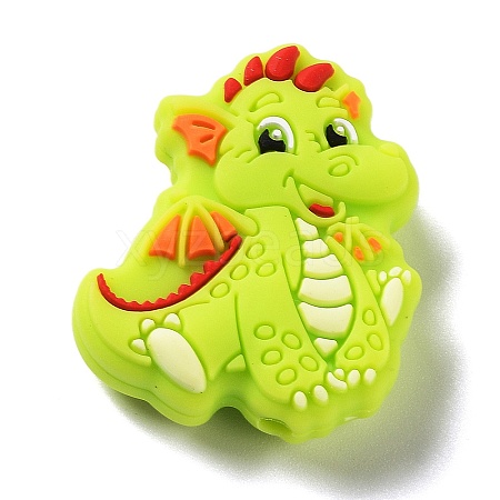 Dinosaur Food Grade Silicone Focal Beads SIL-Z014-06A-1