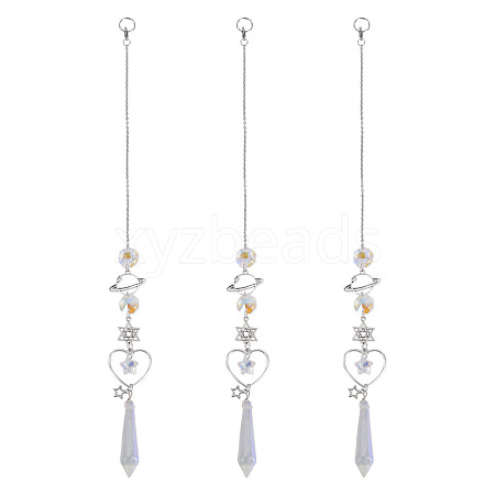 3Pcs Alloy Planet Star Hanging Ornaments HJEW-TA00368-1