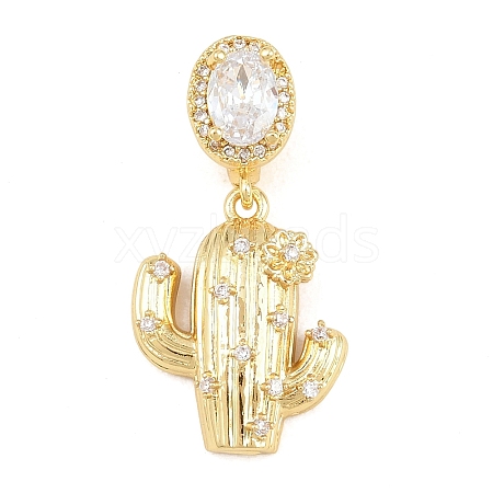 Brass Micro Pave Clear Cubic Zirconia Pendants KK-Z151-12G-01-1