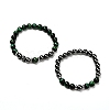 Natural Tiger Eye(Dyed) Beads Stretch Bracelets Set BJEW-JB06653-03-1