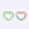 Rainbow ABS Plastic Imitation Pearl Linking Rings OACR-T015-04-07-2