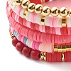 Handmade Polymer Clay Heishi Beads Stretch Bracelets Set BJEW-JB07397-4