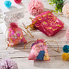 50Pcs Heart Printed Organza Bags OP-TADJ0001-01G-5