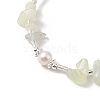 Natural Pearl & Natural Xiuyan Jade Chip Beaded Bracelets BJEW-C068-05S-3