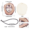 CREATCABIN 1 Set Flat Round & 3D Wolf Pattern Wooden Pendant Decorations HJEW-CN0001-17-2