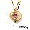 Brass Luxury Cubic Zirconia Heart Pendant Necklaces UV5875-4-1