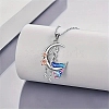 Alloy Moon with Mermaid Pendant Necklaces PW-WG30894-01-1