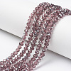 Electroplate Transparent Glass Beads Strands EGLA-A034-T4mm-E05-1