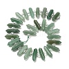 Natural Green Aventurine Double Terminated Point Beads Strands G-H069-B14-01-3