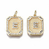 Brass Micro Pave Clear Cubic Zirconia Pendants KK-S356-234E-G-NF-1