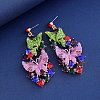 Alloy Enamel & Rhinestone Pendant Necklaces & Stud Dangle Earrings FS-WG46FE4-03-3