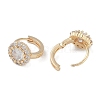 Brass Micro Pave Clear Cubic Zirconia Hoop Earring EJEW-L292-006G-2