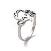 201 Stainless Steel Rose of Life Finger Ring RJEW-J051-45P-1